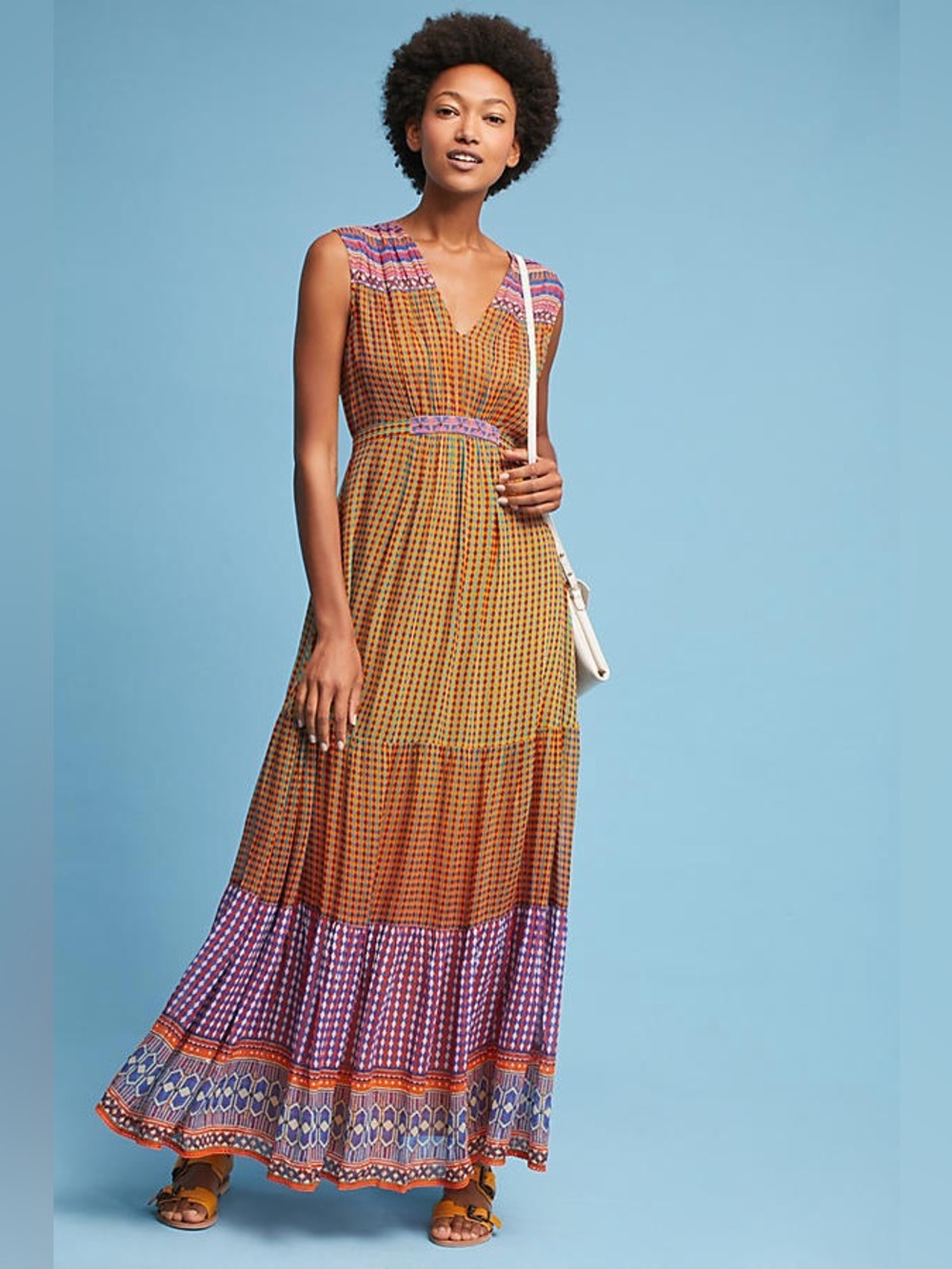 Anthropologie Tanvi Kedia Aelyn Beaded Boho Maxi Dress Size 10